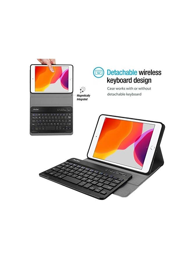 Procases - Ipad Mini Keyboard Case For Ipad Mini 5 2019/ Mini 4, Mini 1 2 3, Slim Lightweight Smart Cover With Magnetically Detachable Wireless Keyboard For Ipad Mini 5/4/3/2/1 –Black - Image 1