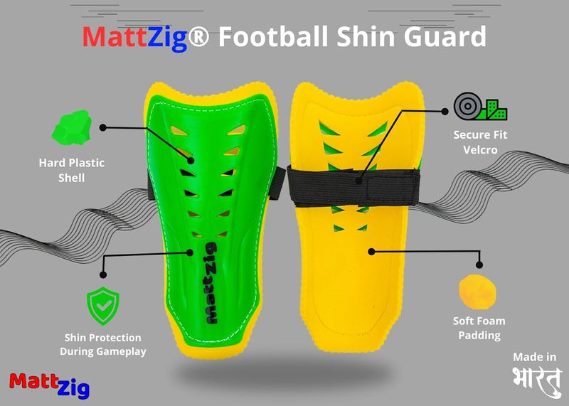 MATTZIG ® Club Football Kit (One Pair of Striped Lycra Socks + One Pair of Shin Guard + One Pair of Cotton Arm Sleeves + One Kit Bag) (Green) - Image 3