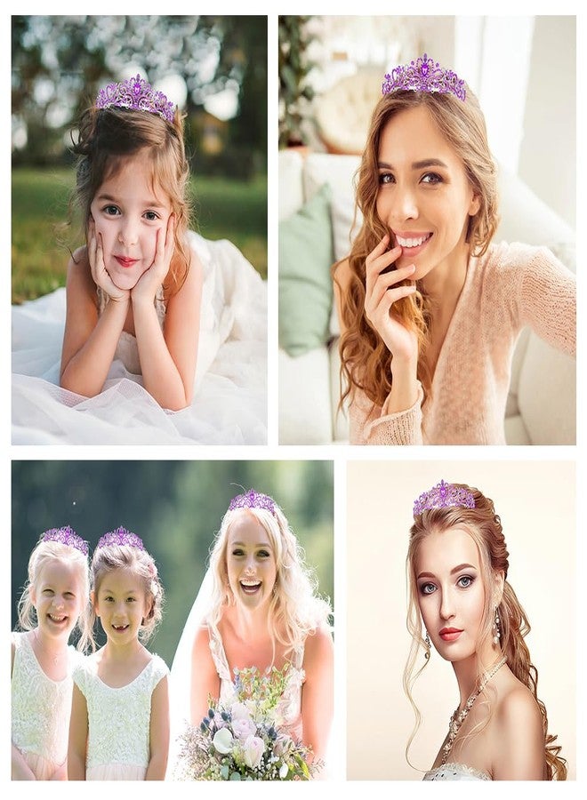 Dayofun Birthday Queen Sash, Headband, Tiara, and Decorations for Women - Purple Satin with Rhinestones for a Glamorous Celebration - Image 3