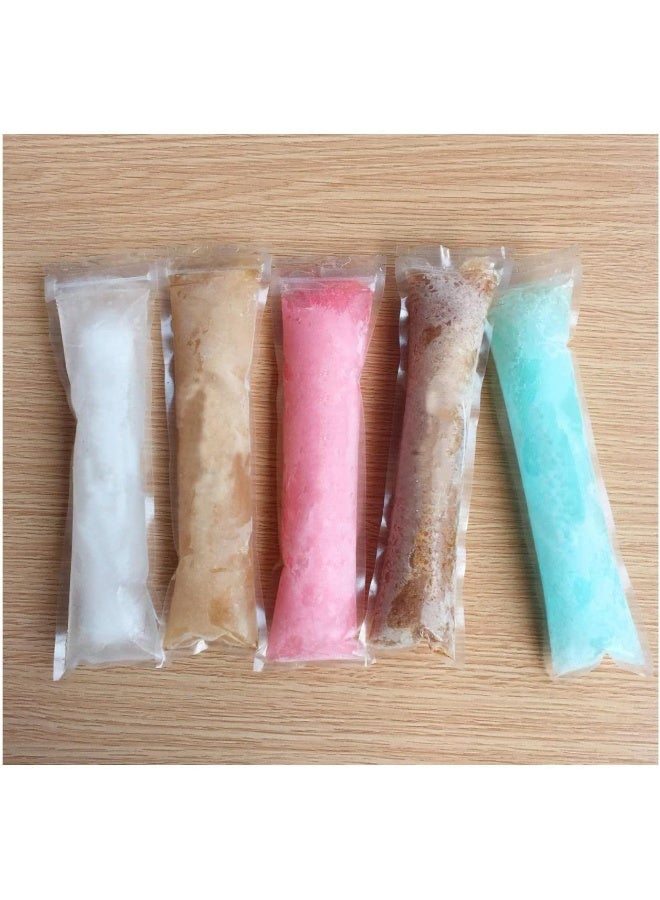 FUFU FUFU 100 Pack Popsicle Bags with DIY Zip-Top Ice Pop Pouches, Disposable Popsicle Molds Bags, DIY Popsicle Freezer Bags for Gogurt, Ice Candy or Freeze Pops  - Image 3