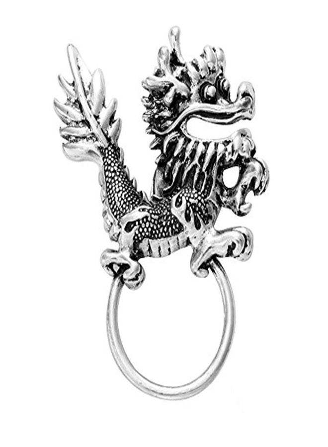 MANZHEN Vintage Sliver Dragon Eyeglass Holder Comfort Brooch for Shirt - Image 1