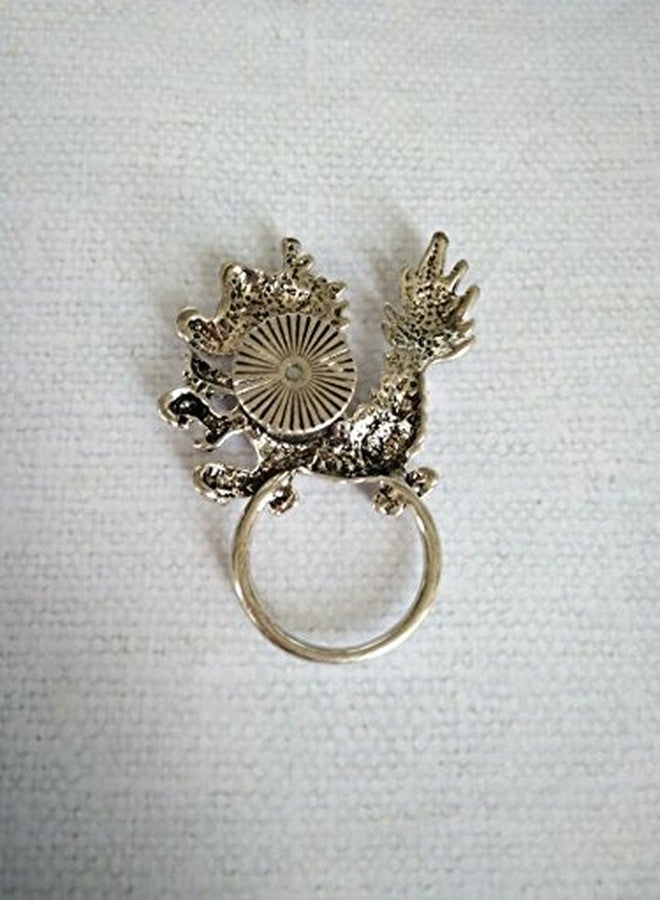 MANZHEN Vintage Sliver Dragon Eyeglass Holder Comfort Brooch for Shirt - Image 2