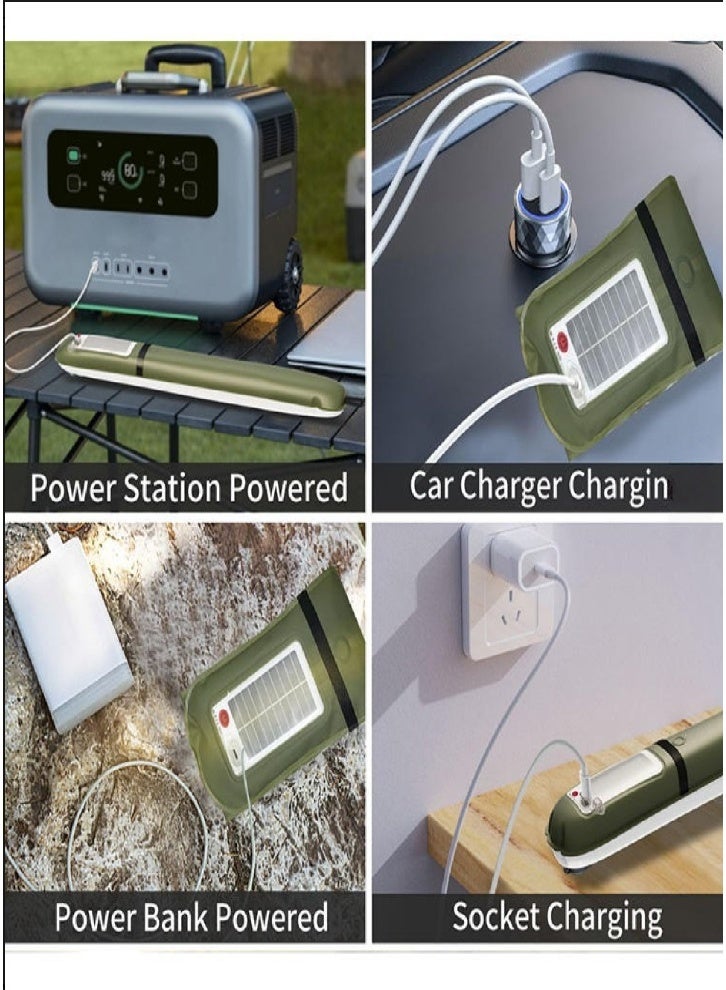 فانوس تخييم قابل للنفخ يعمل بالطاقة الشمسية، قابل لإعادة الشحن عبر USB، أوضاع إضاءة متعددة الألوان، مقاوم للماء IP66، فانوس خيمة محمول وخفيف الوزن (قطعة واحدة) - Image 4