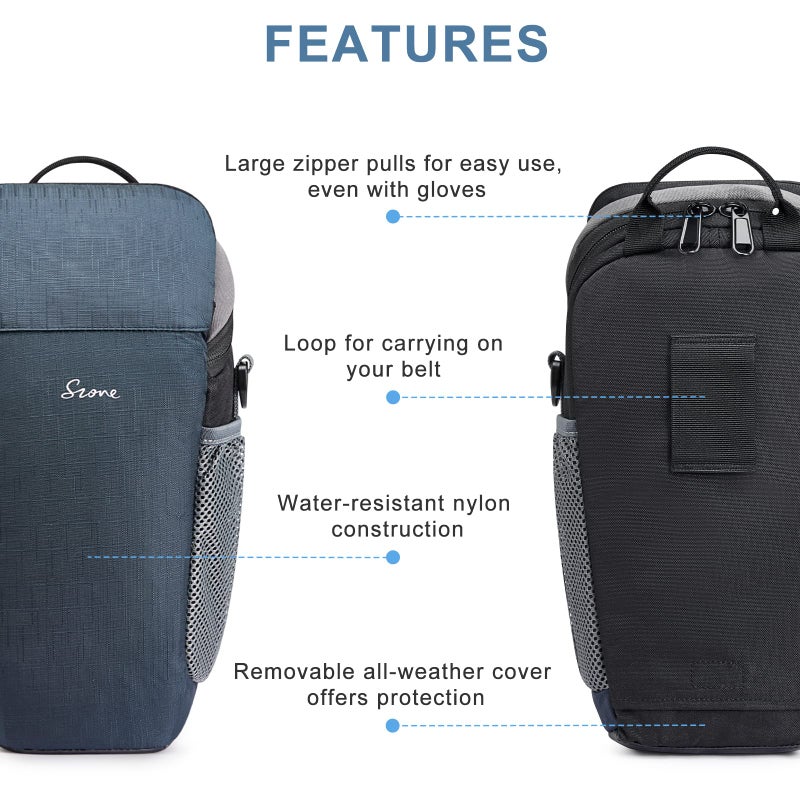 S-ZONE Camera Bag DSLR/SLR Waterproof Camera Case for Photographers Holster Compatible with Nikon Canon Sony, Dark Blue, Casual Daypack - Image 4