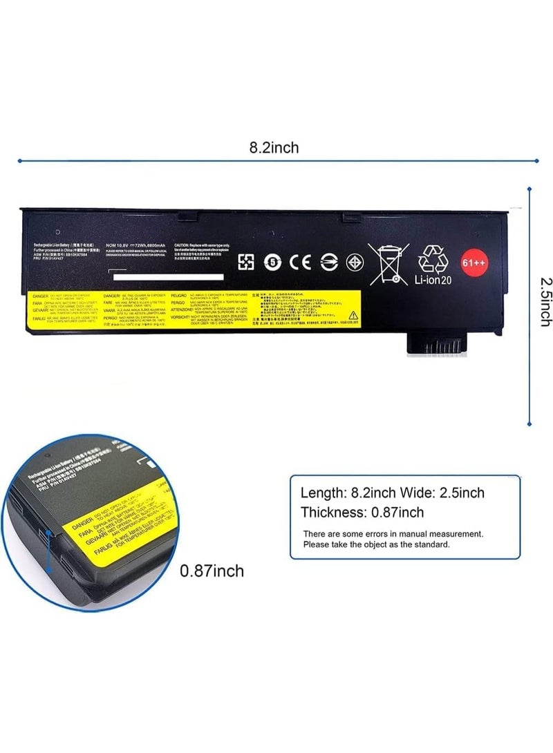 Terabyte REPLACEMENT 10.8V 72Wh 6600mAh 61++ 01AV427 SB10K97584 Laptop Battery Compatible for Lenovo ThinkPad A475 A485 T470 T480 T570 T580 P51S P52S TP25 Series - Image 3