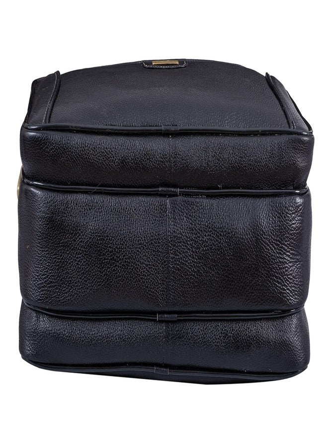 BRAND LEATHER Genuine Leather 16 Inch Laptop Messenger Bag For Business|Travell|Meeting|Office (BLACK) - Image 3