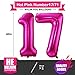 BBPOOL Hot Pink 17 Balloon Numbers 40 Inch 17th or 71st Birthday Balloon Foil Mylar Number 17 Balloons for Birthday Party Anniversary Festival Decorations - Image 4