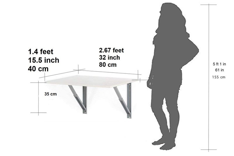 Compal WallMounted DropLeaf TableFolding Kitchen Dining Table DeskHome Office Table Desk Workstation Computer DeskTrestle DeskKitchen Dining Room 16 x 315 Inch White - Image 5