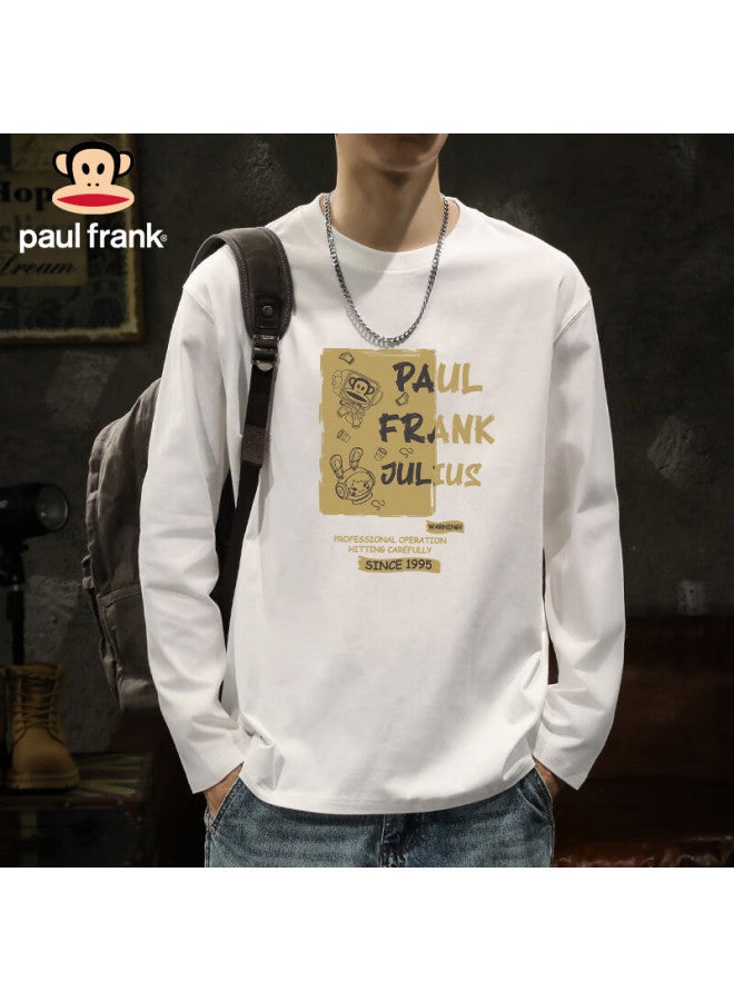 Paul Frank Men's Long Sleeve T-shirt Spring Autumn Pure Cotton Crew Neck Innerwear Navy Blue M - Image 3