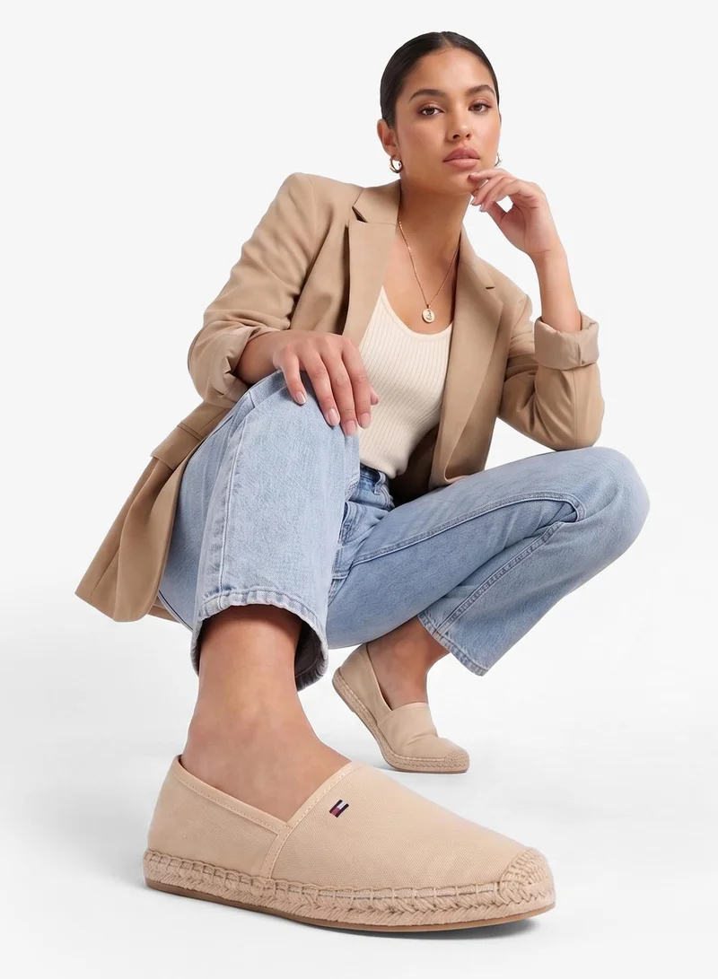 Tommy Hilfiger Clayed Pebble Flag Embroidery Canvas Espadrilles for Women | Best Price UAE