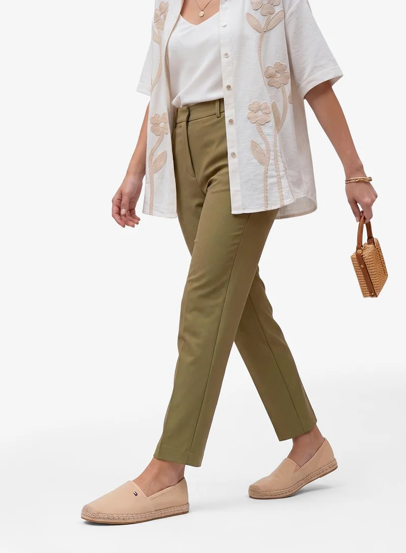 Tommy Hilfiger Clayed Pebble Flag Embroidery Canvas Espadrilles for Women | Best Price UAE