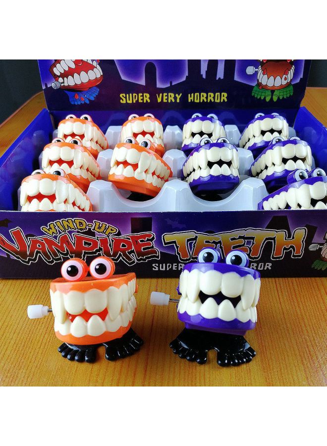 Novelty Funny Coil Chain Jumping Tooth Ghost Pumpkin Skull Halloween Coil Small Toy Santa Claus Gift-Color:Jumping Teeth Orange Gray Feet Without Eyes  - Image 5