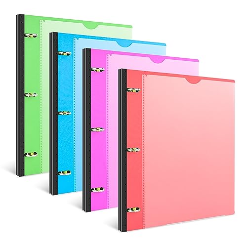 INFUN 1 Inch Telescoping 3 Ring Binder - 4PCS, Flexible Round Binder with Customizable Front Cover and Clear Catalog Pocket, 1Inch Rings, 225 Sheet Capacity - Image 1