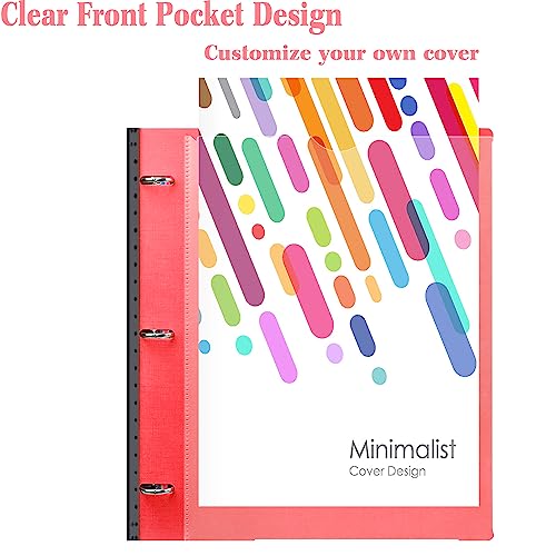 INFUN 1 Inch Telescoping 3 Ring Binder - 4PCS, Flexible Round Binder with Customizable Front Cover and Clear Catalog Pocket, 1Inch Rings, 225 Sheet Capacity - Image 4