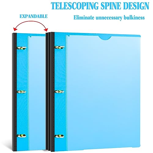 INFUN 1 Inch Telescoping 3 Ring Binder - 4PCS, Flexible Round Binder with Customizable Front Cover and Clear Catalog Pocket, 1Inch Rings, 225 Sheet Capacity - Image 3