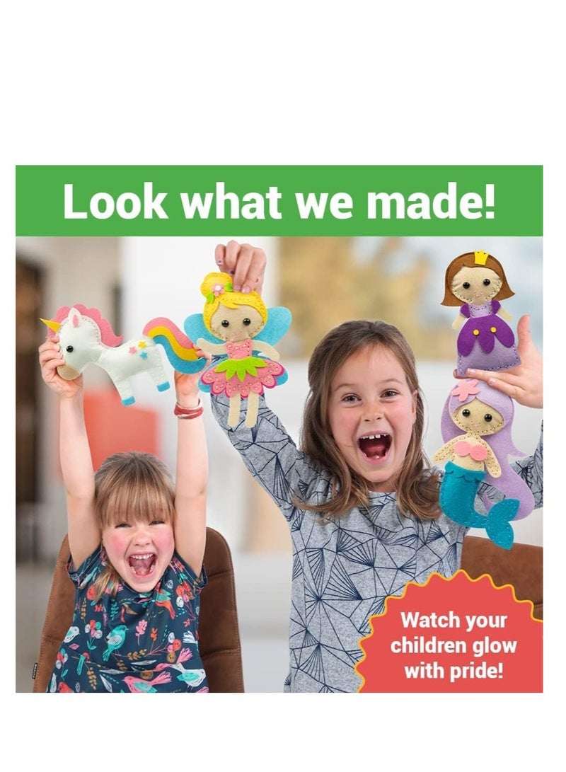 SOLARAE Sewing Kit for Kids, Fun and Educational Fairytale Craft Set for Boys and Girls Age 7-12 Sew Your Own Felt Animals Craft Kit for Beginners 165 Piece Set - Image 5
