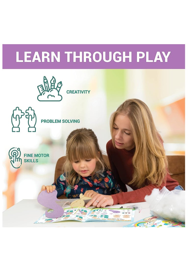 SOLARAE Sewing Kit for Kids, Fun and Educational Fairytale Craft Set for Boys and Girls Age 7-12 Sew Your Own Felt Animals Craft Kit for Beginners 165 Piece Set - Image 2