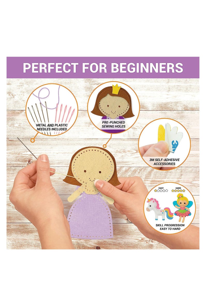 SOLARAE Sewing Kit for Kids, Fun and Educational Fairytale Craft Set for Boys and Girls Age 7-12 Sew Your Own Felt Animals Craft Kit for Beginners 165 Piece Set - Image 4