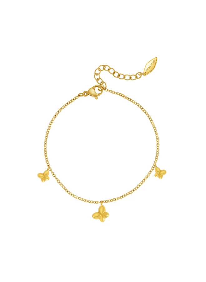 بوليس Tressa Yellow Gold Plated Stainless Steel Charm Bracelet for Women