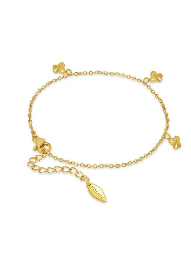 بوليس Tressa Yellow Gold Plated Stainless Steel Charm Bracelet for Women