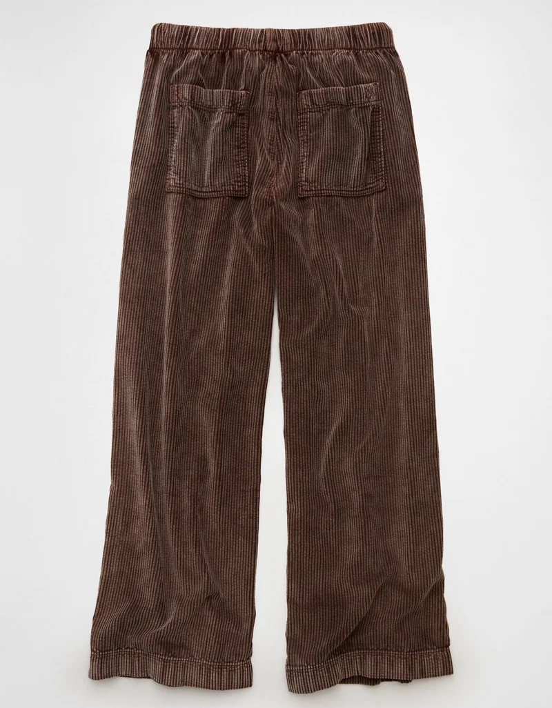 American Eagle  AE Stretch Corduroy Low-Rise Baggy Wide-Leg Pant for Women | Best Price UAE