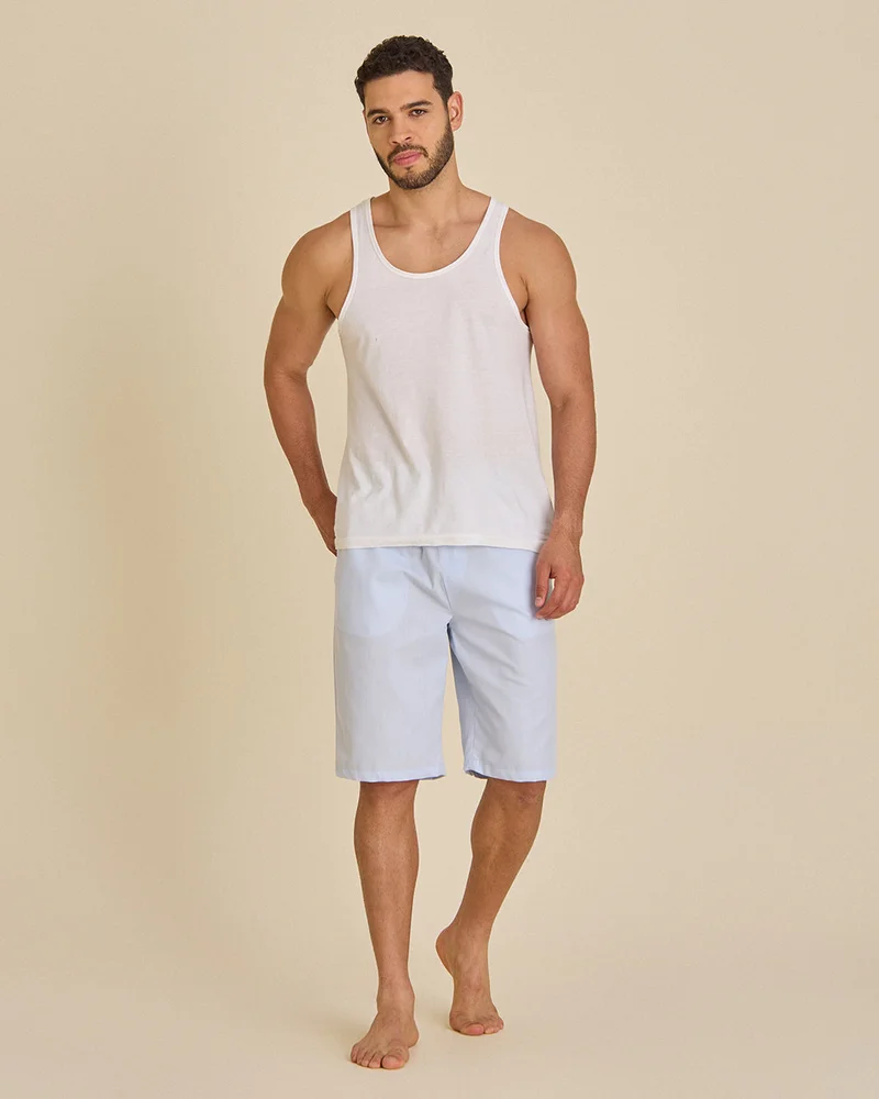 ردتاغ شورت بيجامة باللون الأزرق للرجال