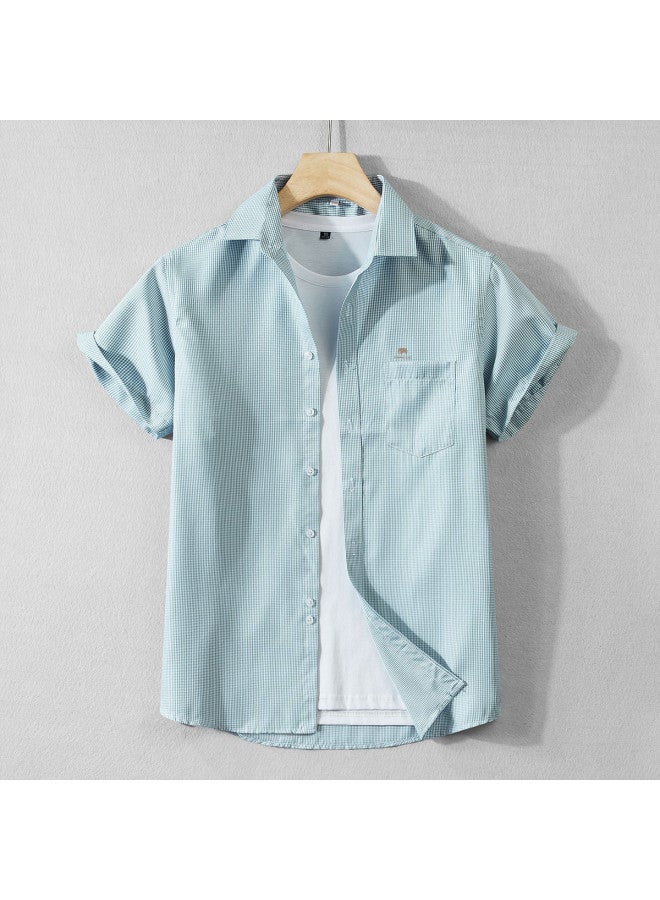 Fomoce cool Solid Color Men's Short Sleeve Shirt For Summer - Image 3