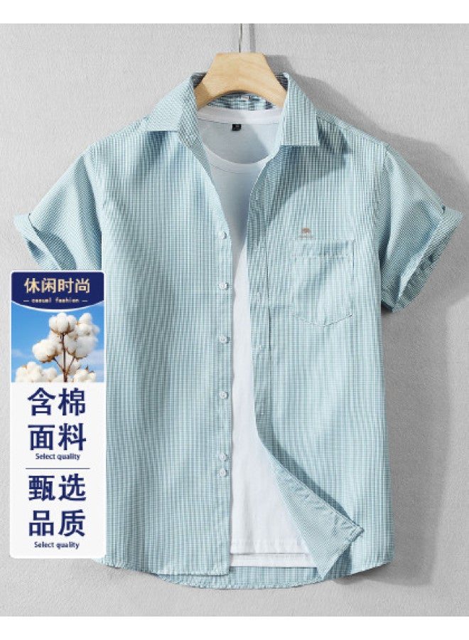 Fomoce cool Solid Color Men's Short Sleeve Shirt For Summer - Image 1