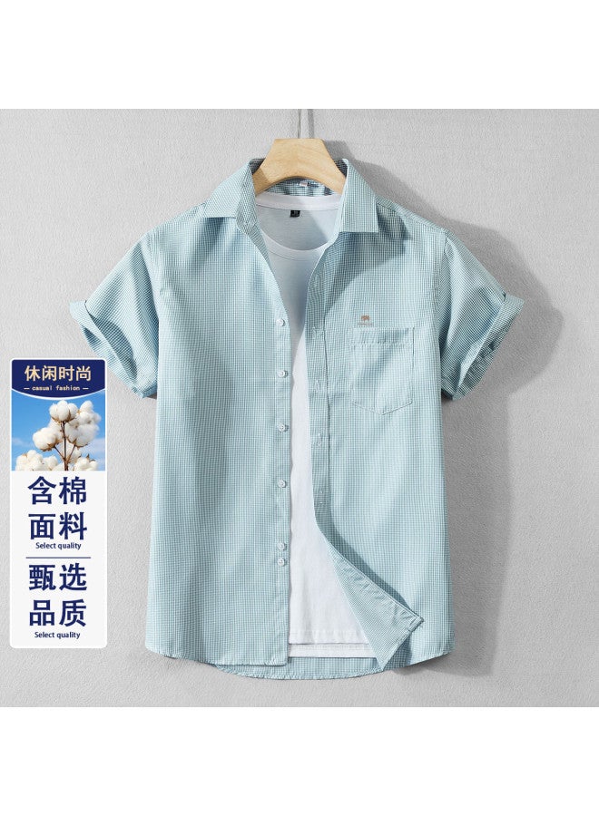 Fomoce cool Solid Color Men's Short Sleeve Shirt For Summer - Image 2