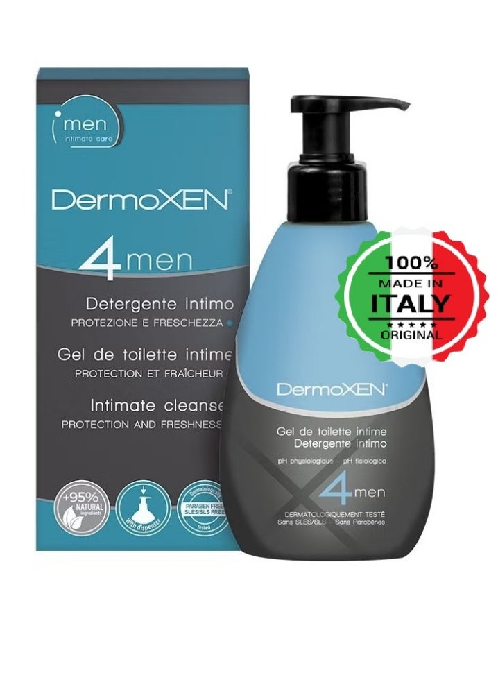 Dermoxen - 4 Men Intimate Cleanser for Protection and Freshness - Intimate Wash Clear sensitive area 125ml - Image 1