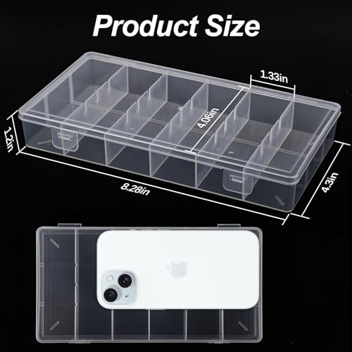 BAGTeck clear visible plastic storage box cosmetic tools storage box makeup tools fishing tackle accessory box organizer jewelry screws hardware accessories organizer box (2Pack) - Image 2