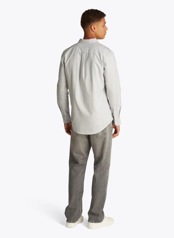 TOMMY JEANS Slim Cotton Stripe Oxford Shirt  - Image 2