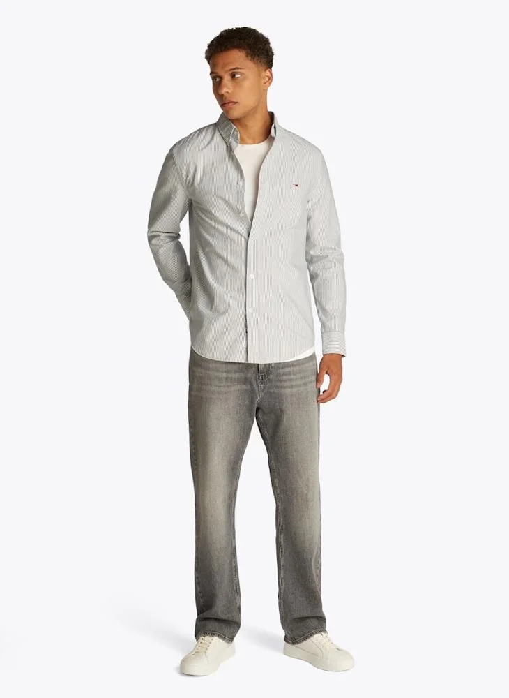 TOMMY JEANS Slim Cotton Stripe Oxford Shirt