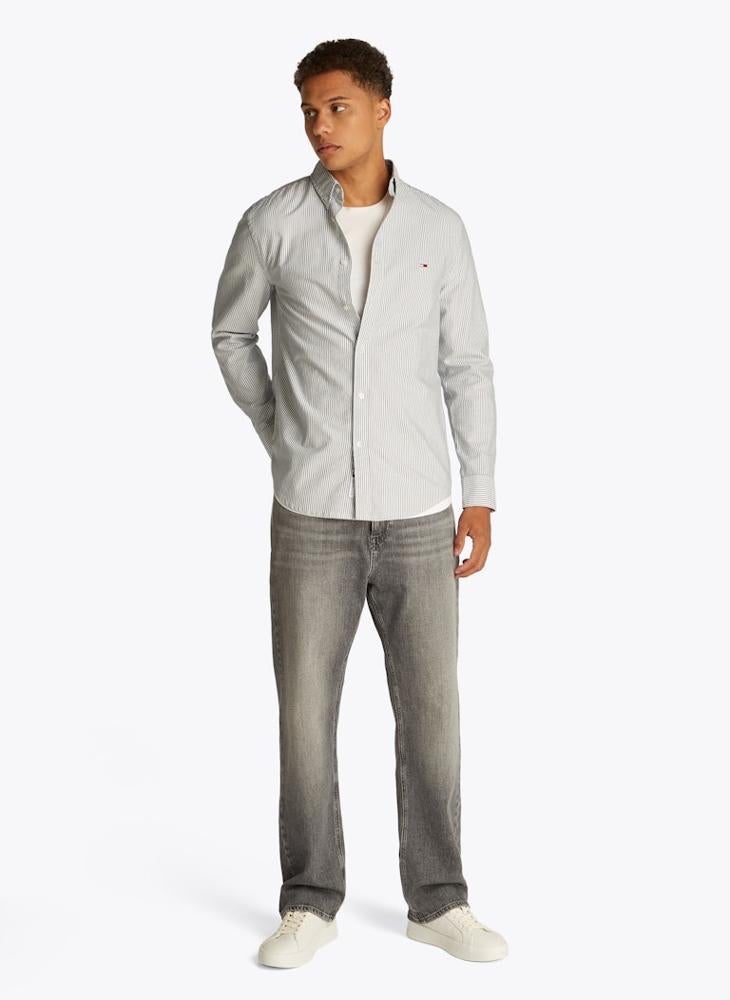 TOMMY JEANS Slim Cotton Stripe Oxford Shirt  - Image 4