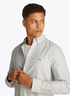TOMMY JEANS Slim Cotton Stripe Oxford Shirt  - Image 3