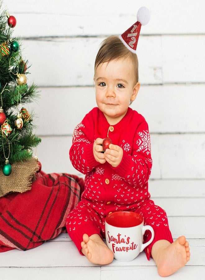 YOUAME Red Glitter 1/2 Birthday Hat - Christmas 6 Months Birthday Party Decorations,Little Santa Smash Cake Photo Prop, Half Way to One New Year Red Hat,Christmas Holiday Party Headwear - Image 4