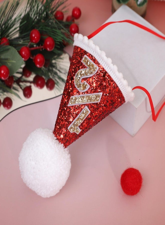 YOUAME Red Glitter 1/2 Birthday Hat - Christmas 6 Months Birthday Party Decorations,Little Santa Smash Cake Photo Prop, Half Way to One New Year Red Hat,Christmas Holiday Party Headwear - Image 5