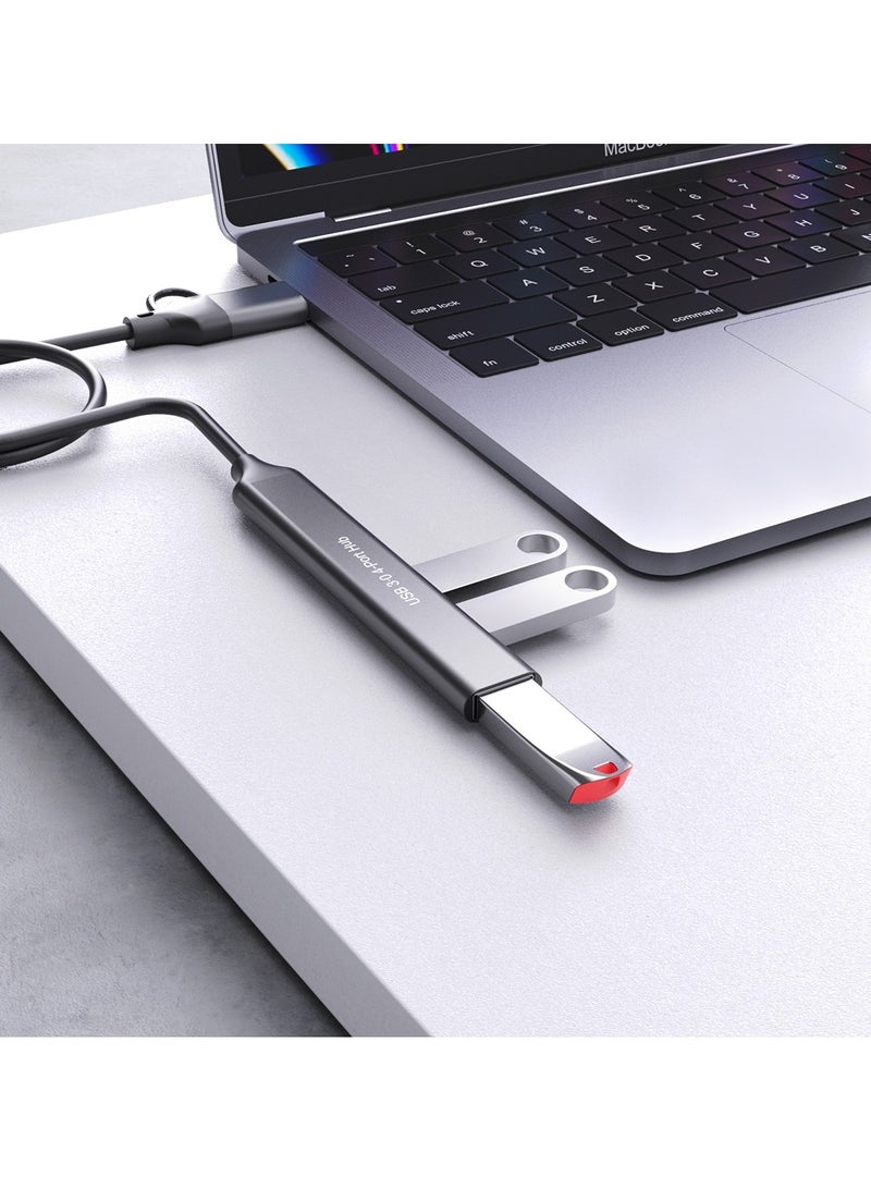 Onten UCA9703S 4 in 2 USB 3.0 + Type-C to 3 Type-C + USB HUB Docking Station Ship - Image 4