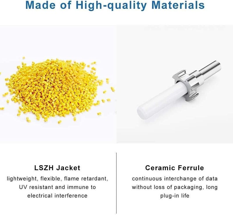 Elfcam® - 30m/98.4ft Fiber Optic Cable SCA to LCA Singlemode Simplex, 9/125μm LSZH Optical Patchcord Yellow 30 Meter - Image 5