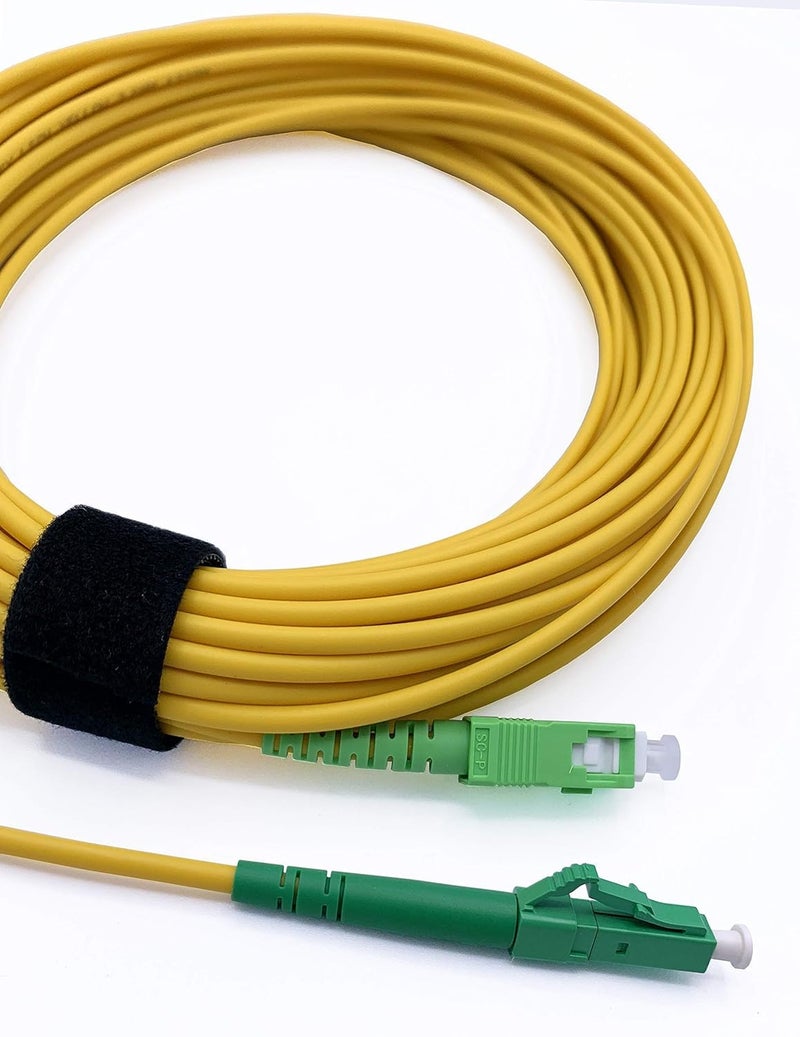 Elfcam® - 30m/98.4ft Fiber Optic Cable SCA to LCA Singlemode Simplex, 9/125μm LSZH Optical Patchcord Yellow 30 Meter - Image 2
