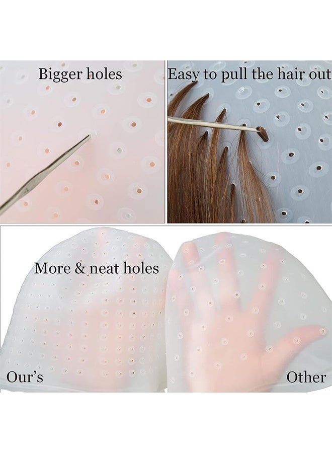 JS Reusable Hair Coloring Highlight Dye Cap, White - Image 5