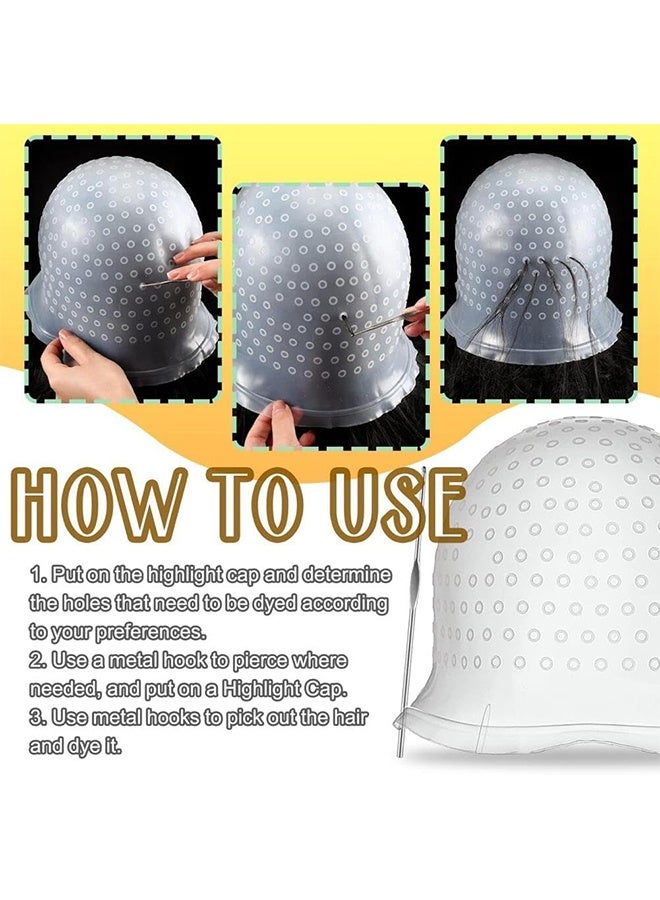 JS Reusable Hair Coloring Highlight Dye Cap, White - Image 4