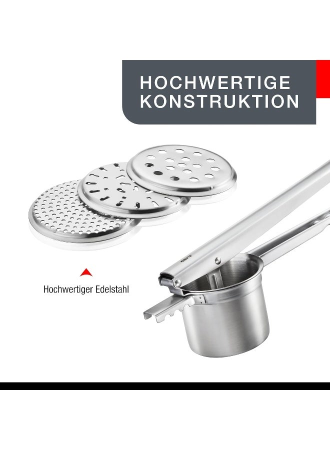 GEFU ضغط البطاطس والعصير وسبايتزل من GEFU Prenso لبطاطس مهروسة ناعمة، سبايتزل منزلي وآيس كريم سباغيتي، ضغط الفواكه، من الفولاذ المقاوم للصدأ - Image 4