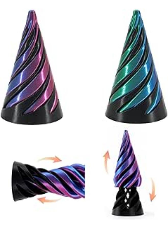 Impossible Cone,Spiral Cone Fidget Toy,Impossible Pyramid Passthrough Toy,3D Printed Spiral Cone,Impossible Cones passthrough Impossible Pyramid for Anxiety Relaxing(Gradient Color 2pcs)