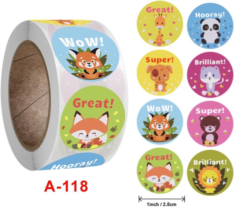 جيه زد اس ملصقات مكافآت وحوافز للأطفال، ملصقات تحفيزية وتشجيعية للأطفال، 1000 قطعة، 2.5 سم (12 لونًا) - Image 2