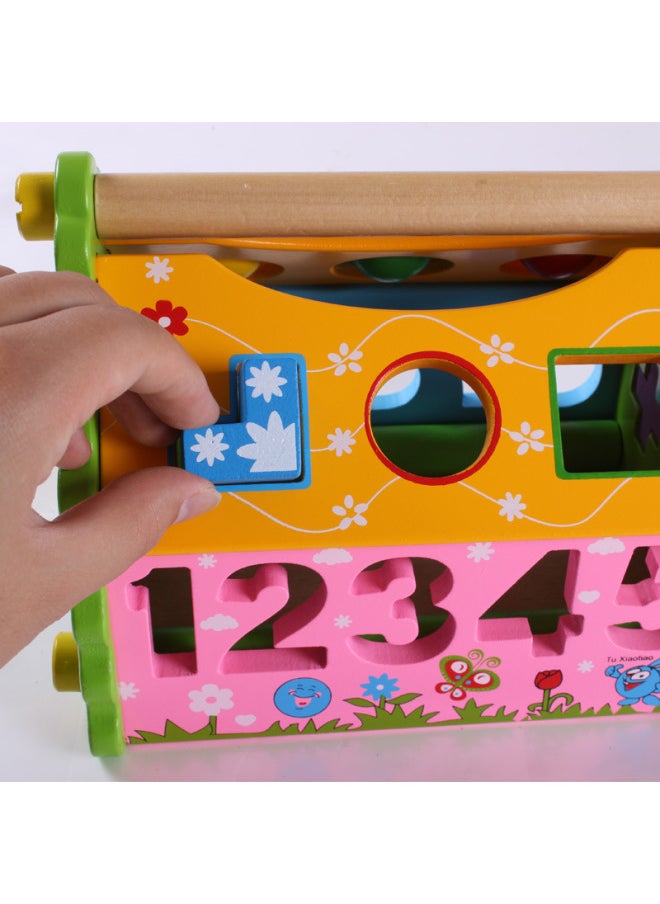 Direct Supply Wooden Multi-functional Disassembly Wisdom House Children's Shape Color Cognitive Matching Educational Toys Wholesale-Color:YDL-Disassemble And Assemble Smart House (without Ball)