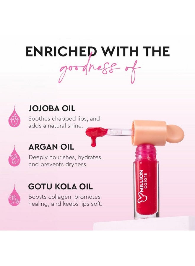 Million Colors Tinted Glow Lip Tint Balm Oil For Women Dark, Dry and Chapped Lips | Provides Hydration, Moisturizing and Plump - (Pack of 4 - Peach, Strawberry, Chocolate, Honey) - 8ml - Image 4