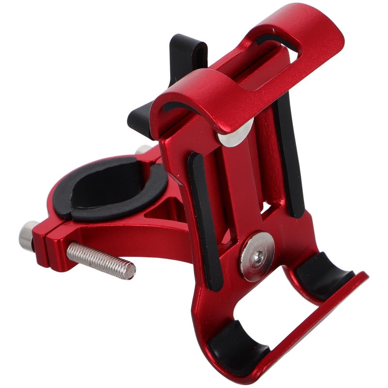 Universal Motorcycle Bicycle Phone Mount Handlebar Holder Aluminum Alloy Red - Image 2