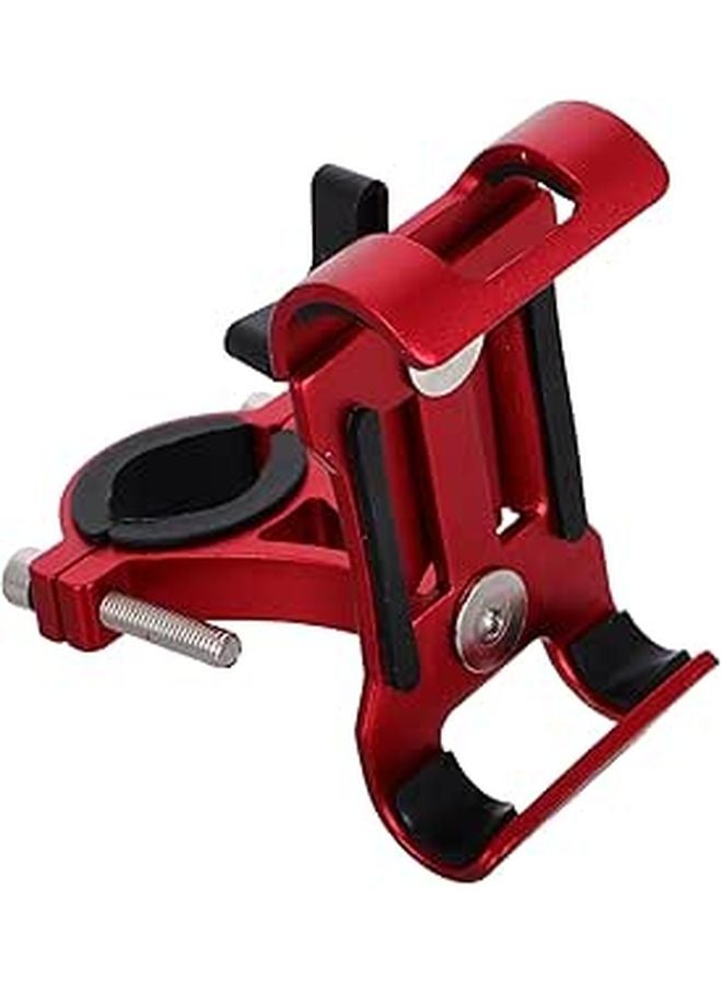 Universal Motorcycle Bicycle Phone Mount Handlebar Holder Aluminum Alloy Red - Image 1