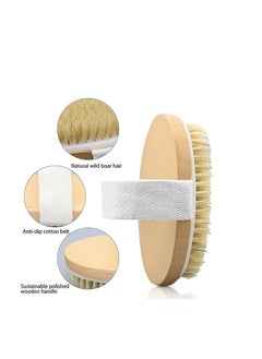 ORiTi ORiTi Dry Body Brush,Shower Brush with non Slip Straps,Natural Bristles Bath Brush, ​for All Kinds of Skin, Cleans the Body Easily  - Image 4